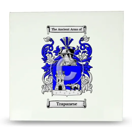 Trapanese Large Ceramic Tile with Coat of Arms
