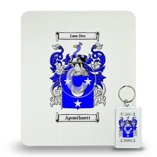 Apouthnett Mouse Pad and Keychain Combo Package
