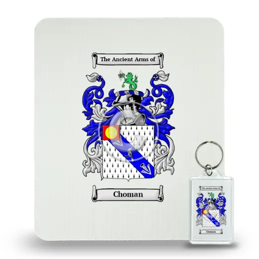Choman Mouse Pad and Keychain Combo Package