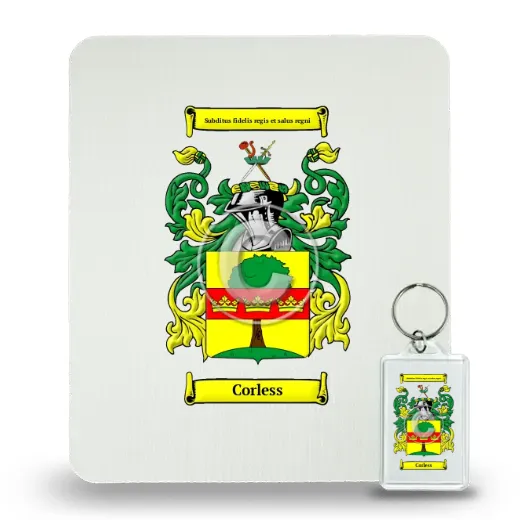 Corless Mouse Pad and Keychain Combo Package