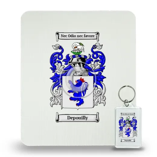 Depouilly Mouse Pad and Keychain Combo Package