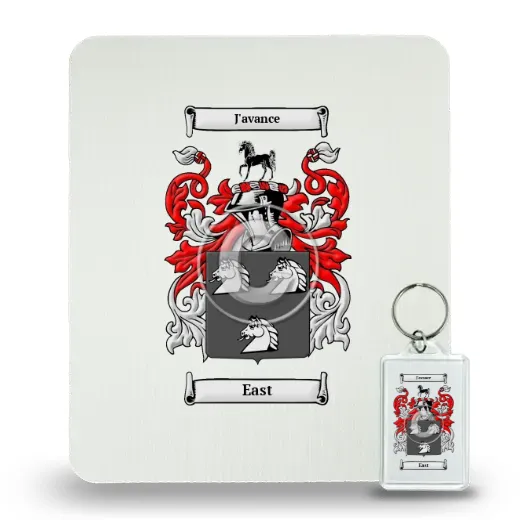 East Mouse Pad and Keychain Combo Package