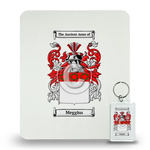 Meggins Mouse Pad and Keychain Combo Package
