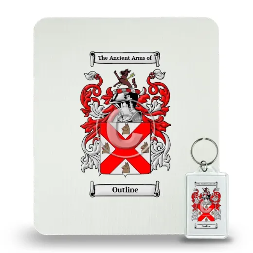 Outline Mouse Pad and Keychain Combo Package
