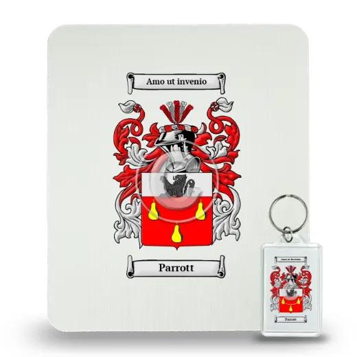 Parrott Mouse Pad and Keychain Combo Package