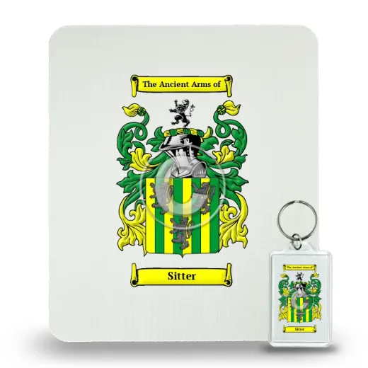 Sitter Mouse Pad and Keychain Combo Package