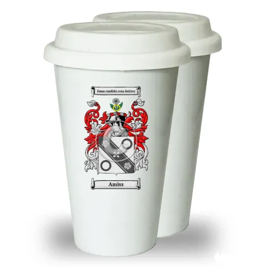 Amiss Pair of Ceramic Tumblers with Lids