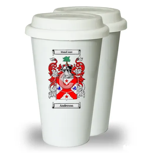 Pair of Ceramic Tumblers with Lids