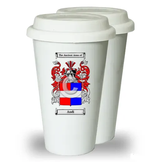 Audi Pair of Ceramic Tumblers with Lids