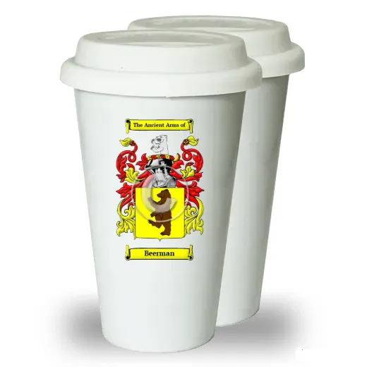 Beerman Pair of Ceramic Tumblers with Lids