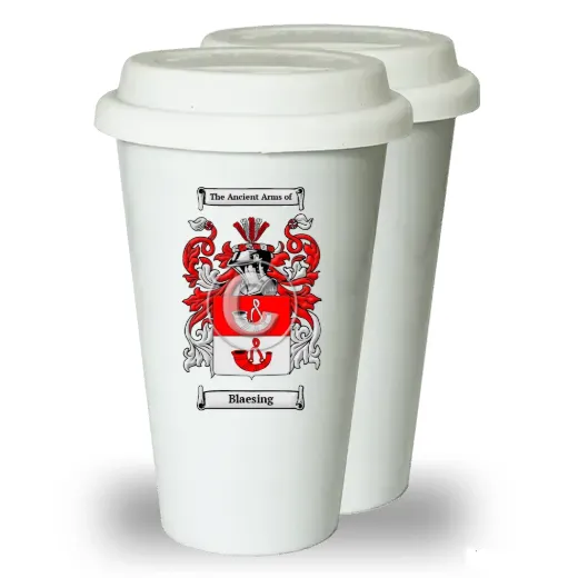 Blaesing Pair of Ceramic Tumblers with Lids