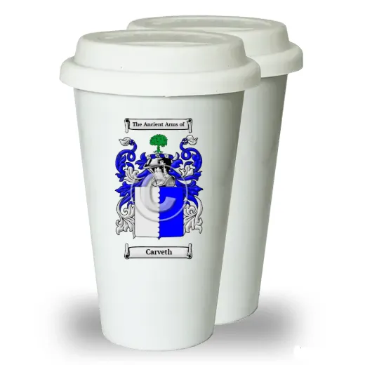 Carveth Pair of Ceramic Tumblers with Lids