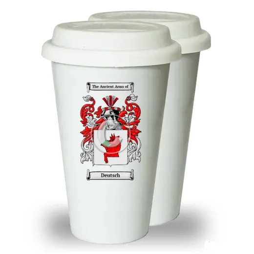 Deutsch Pair of Ceramic Tumblers with Lids