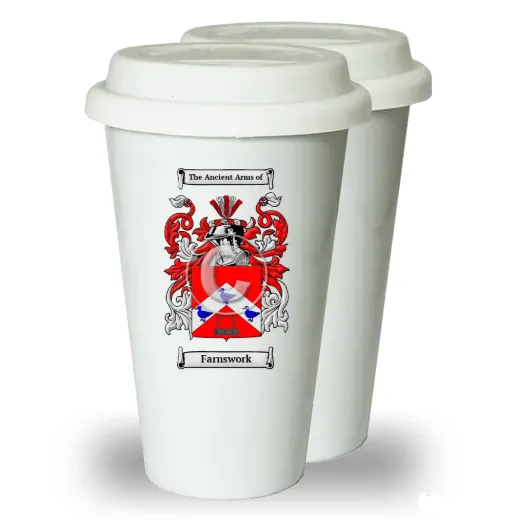 Farnswork Pair of Ceramic Tumblers with Lids