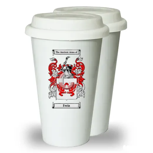 Feria Pair of Ceramic Tumblers with Lids