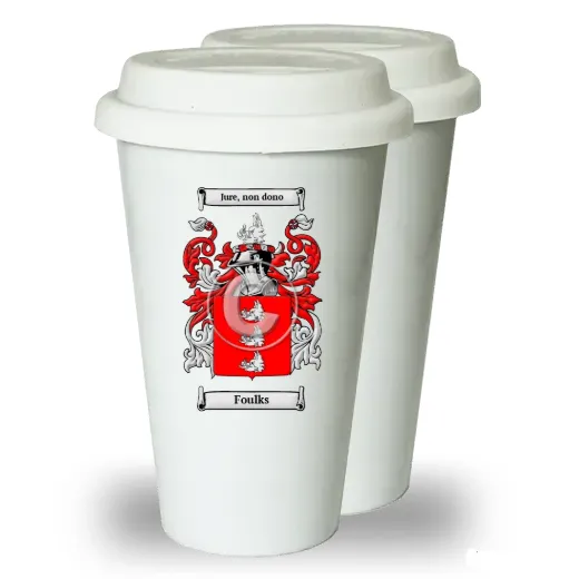 Foulks Pair of Ceramic Tumblers with Lids