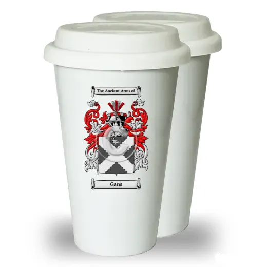 Gans Pair of Ceramic Tumblers with Lids