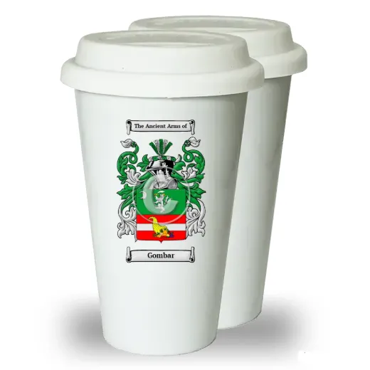 Gombar Pair of Ceramic Tumblers with Lids