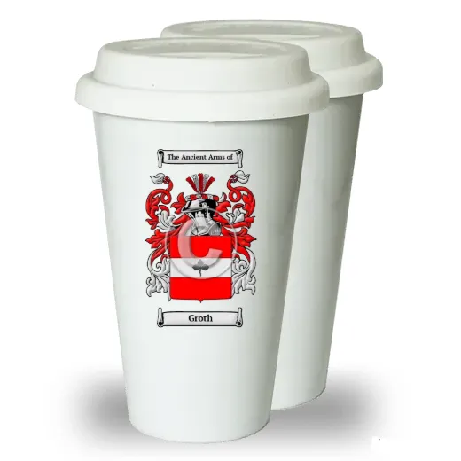 Groth Pair of Ceramic Tumblers with Lids