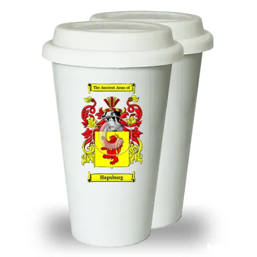 Hapsburg Pair of Ceramic Tumblers with Lids