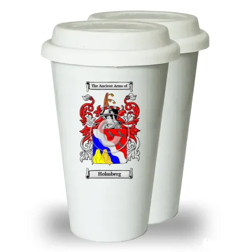 Holmberg Pair of Ceramic Tumblers with Lids