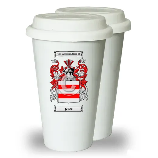 Jentz Pair of Ceramic Tumblers with Lids