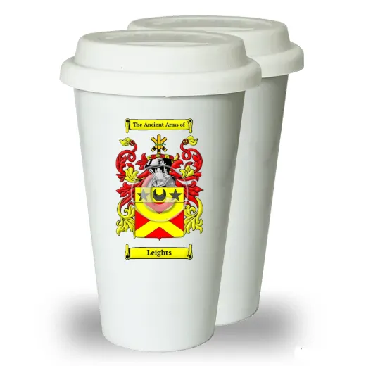 Leights Pair of Ceramic Tumblers with Lids