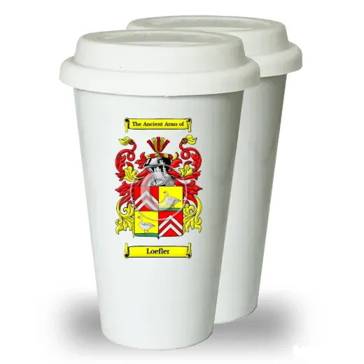 Loefler Pair of Ceramic Tumblers with Lids