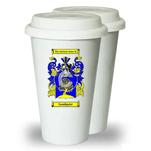 Lundquist Pair of Ceramic Tumblers with Lids