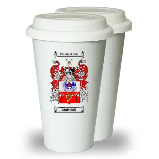 Mulvehill Pair of Ceramic Tumblers with Lids