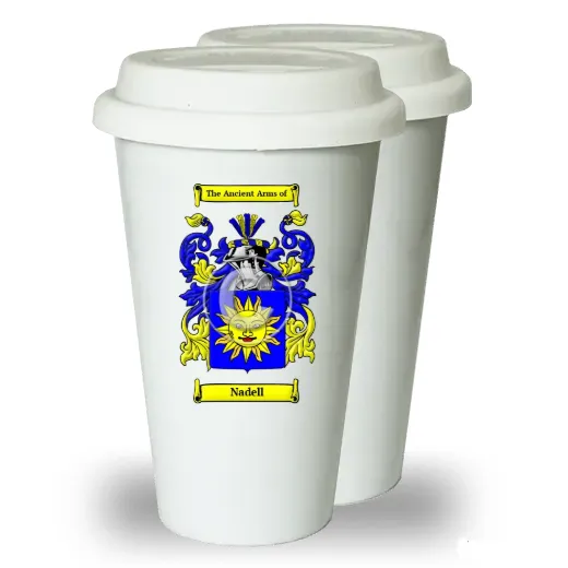 Nadell Pair of Ceramic Tumblers with Lids