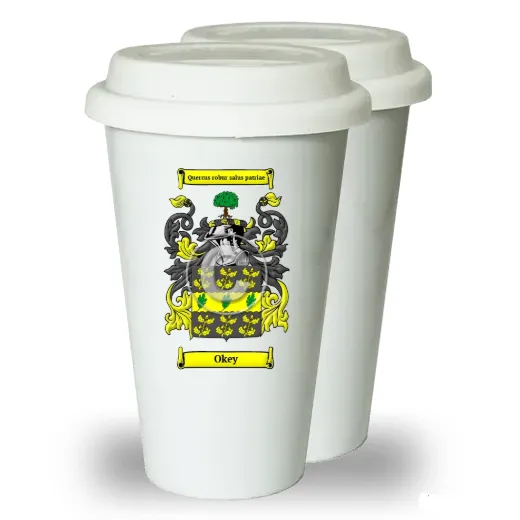 Okey Pair of Ceramic Tumblers with Lids