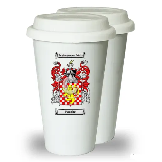 Pocake Pair of Ceramic Tumblers with Lids