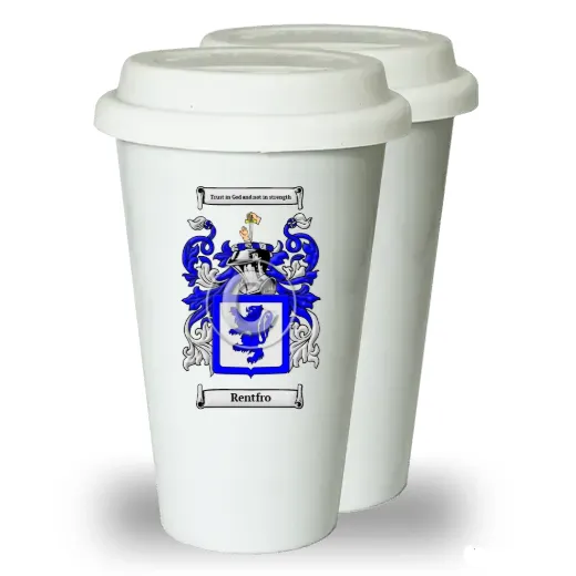 Rentfro Pair of Ceramic Tumblers with Lids