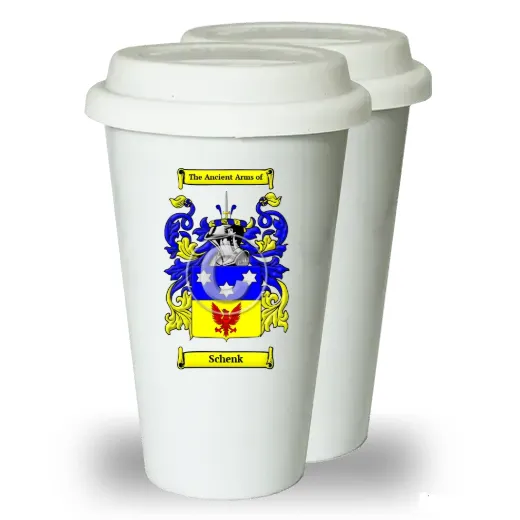 Schenk Pair of Ceramic Tumblers with Lids