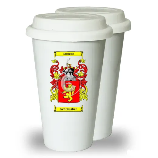 Schrimsher Pair of Ceramic Tumblers with Lids