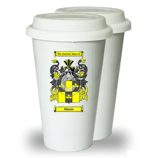 Simon Pair of Ceramic Tumblers with Lids