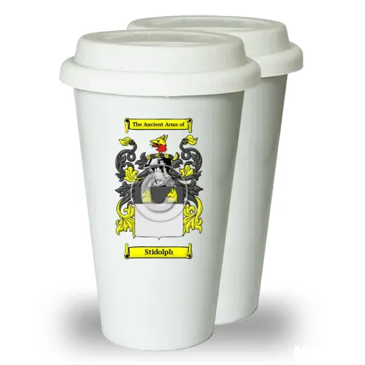 Stidolph Pair of Ceramic Tumblers with Lids