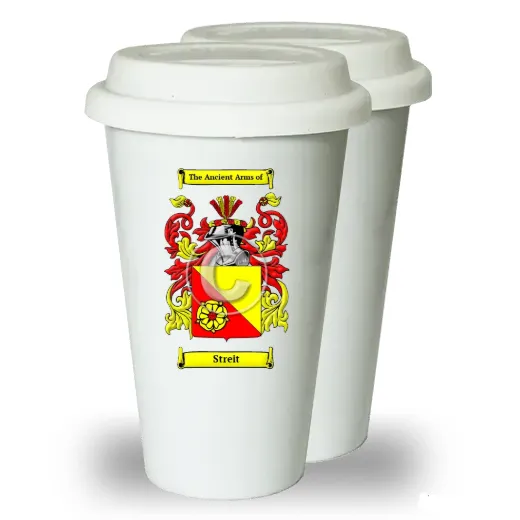 Streit Pair of Ceramic Tumblers with Lids