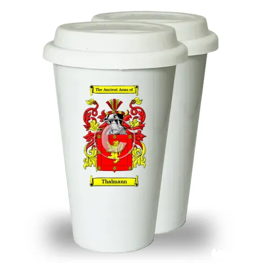 Thalmann Pair of Ceramic Tumblers with Lids