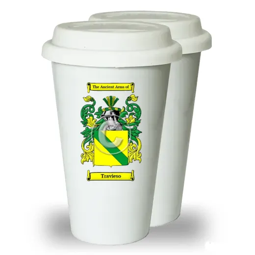 Travieso Pair of Ceramic Tumblers with Lids