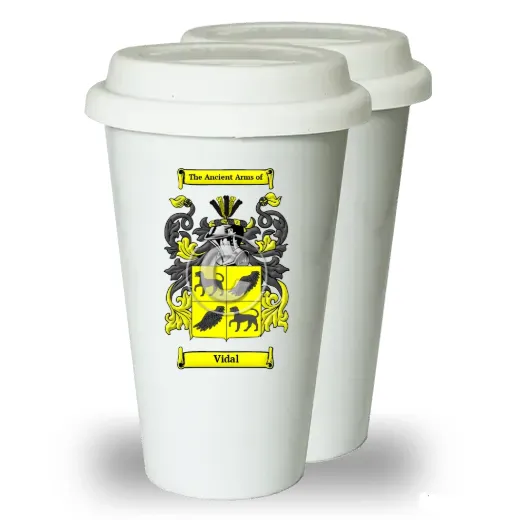 Vidal Pair of Ceramic Tumblers with Lids