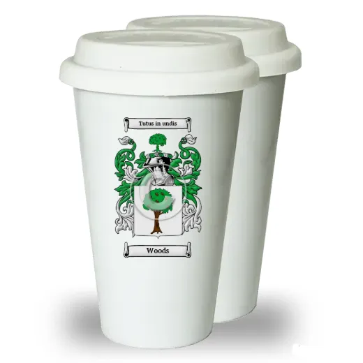 Woods Pair of Ceramic Tumblers with Lids