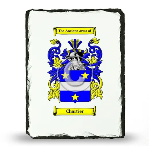 Chartier Coat of Arms Slate