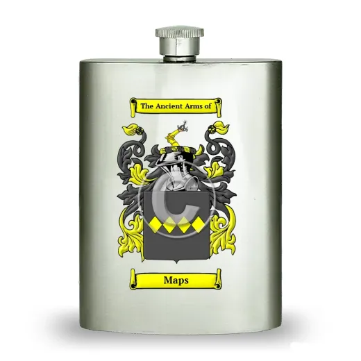 Maps Stainless Steel Hip Flask