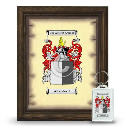 Altendorff Framed Coat of Arms and Keychain - Brown