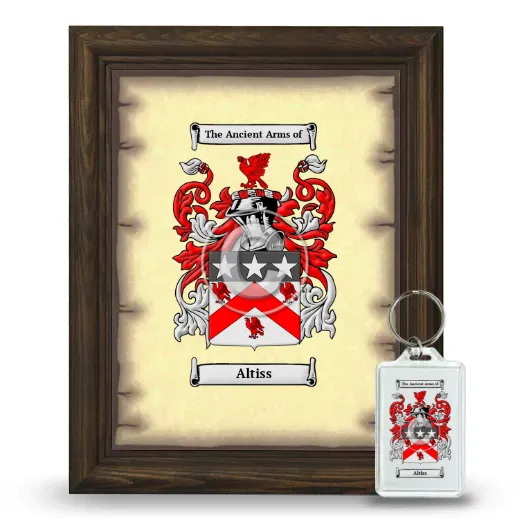 Altiss Framed Coat of Arms and Keychain - Brown