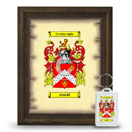 Arnold Framed Coat of Arms and Keychain - Brown