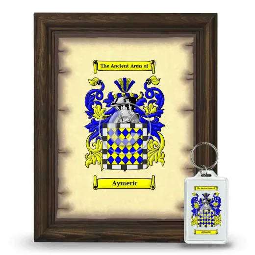 Aymeric Framed Coat of Arms and Keychain - Brown