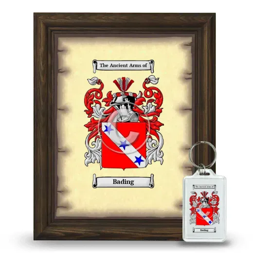 Bading Framed Coat of Arms and Keychain - Brown